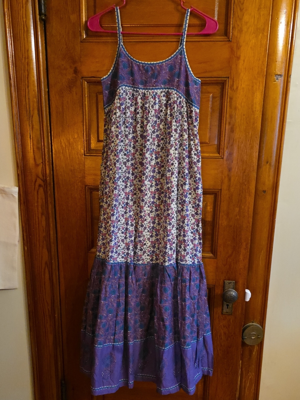 Natural Life Cotton Purple Floral Maxi Dress